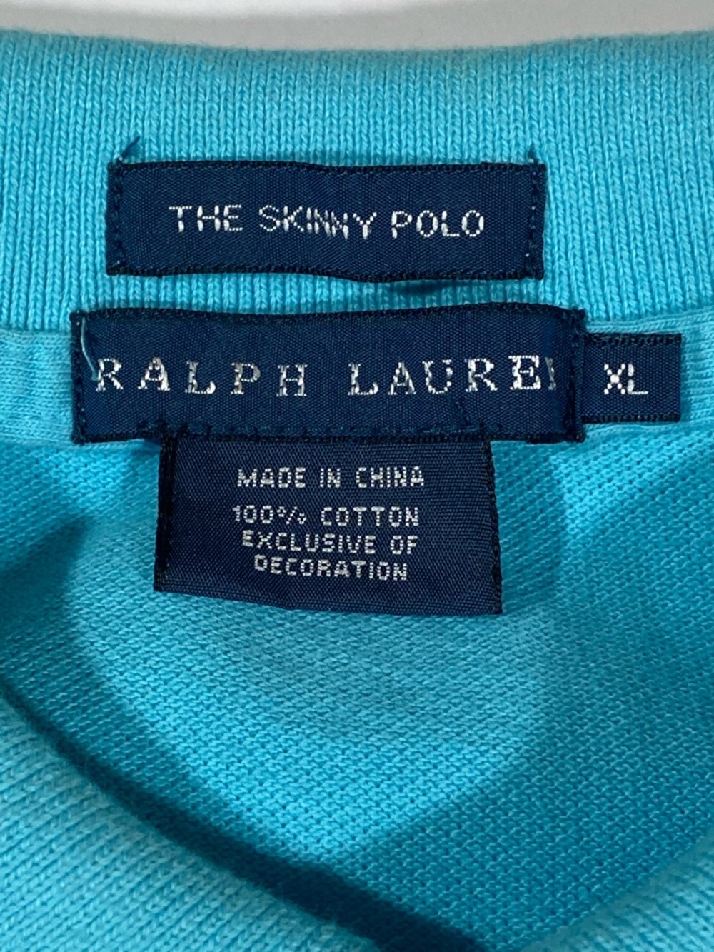 Ralph Lauren Blue Skinny Fit Polo Italy #3 Woman Size XL  Big Pony Logo - Picture 6 of 10